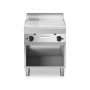 Fry top Fry top gas, piastra 2/3 liscia 1/3 rigata cromata, su vano aperto, piastra liscia cromata, su vano aperto