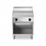 Fry top elettrico, piastra 2/3 liscia 1/3 rigata cromata, su vano aperto