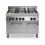 Cucina a gas bacinelle smaltate, 6 fuochi, forno a gas