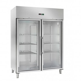 Armadio Refrigerato Ventilato GN2/1 - Doppia Porta a Vetri - 1333 Litri [-18 -22 C°]