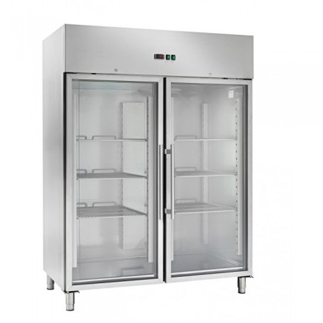 Armadio Refrigerato Ventilato GN2/1 - Doppia Porta a Vetri - 1333 Litri [-18 -22 C°]