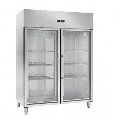 Armadio Refrigerato Ventilato GN2/1 - Doppia Porta a Vetri - 1333 Litri [-18 -22 C°]