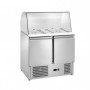 Saladette Refrigrata Statica - 2 Porte - 2 GN1/1 + 3 GN1/6 con Vetro