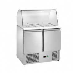 Saladette Refrigrata Statica - 2 Porte - 2 GN1/1 + 3 GN1/6 con Vetro
