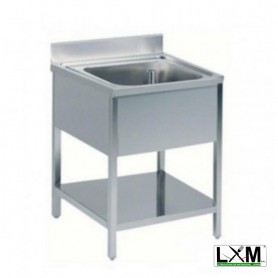 Lavatoio in acciaio inox ad 1 vasca con ripiano prof. 70 cm