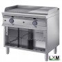 FryTop a Gas con vano aperto prof 90 cm - Piastra Liscia e Rigata - 18 KW