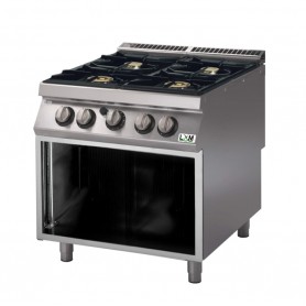 Cucina a gas su vano aperto 4 fuochi bacinelle smaltate