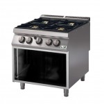 Cucina a gas su vano aperto 4 fuochi bacinelle smaltate