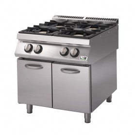 Cucina a gas su vano con portine 4 fuochi bacinelle smaltate