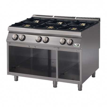 Cucina a gas su vano aperto 6 fuochi bacinelle smaltate