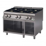 Cucina a gas su vano aperto 6 fuochi bacinelle smaltate