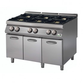 Cucina a gas su vano con portine 6 fuochi bacinelle smaltate
