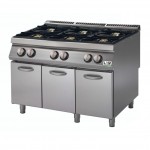 Cucina a gas su vano con portine 6 fuochi bacinelle smaltate