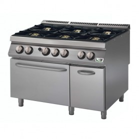 Cucina a gas 6 fuochi su forno a gas bacinelle smaltate