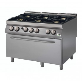 Cucina a gas 6 fuochi su forno a gas grande bacinelle smaltate
