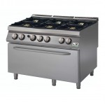 Cucina a gas 6 fuochi su forno a gas grande bacinelle smaltate
