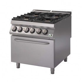 Cucina a gas 4 fuochi su forno elettrico bacinelle smaltate