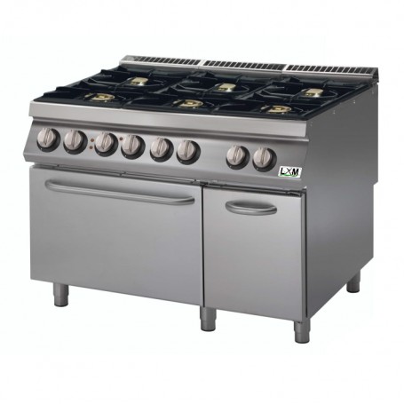 Cucina a gas 6 fuochi su forno elettrico bacinelle smaltate