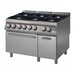 Cucina a gas 6 fuochi su forno elettrico bacinelle smaltate