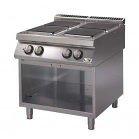 Cucina elettrica 4 piastre quadre su vano aperto