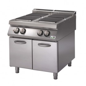 Cucina elettrica 4 piastre quadre su vano chiuso