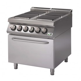 Cucina elettrica 4 piastre quadre su forno elettrico