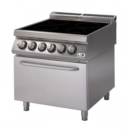 Piano di cottura in vetroceramica su forno elettrico a convezione quattro zone