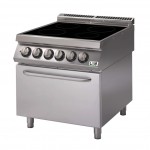 Piano di cottura in vetroceramica su forno elettrico a convezione quattro zone