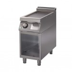 Fry top elettrico piastra liscia su vano aperto Cromata