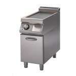 Fry top elettrico piastra rigata su vano chiuso Cromata