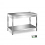 Tavolo in acciaio Inox su gambe con ripiano prof. 70 cm