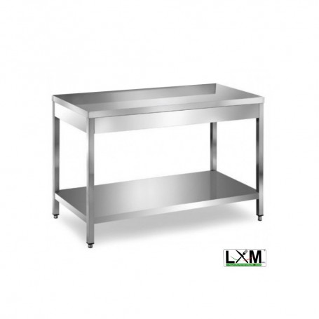 Tavolo in acciaio Inox su gambe con ripiano prof. 70 cm