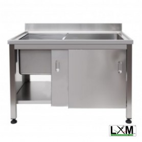 Lavapentole Armadiato con porte scorrevoli e griglia scorrevole - 1300x700x900h mm