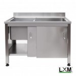 Lavapentole Armadiato con porte scorrevoli e griglia scorrevole - 1300x700x900h mm