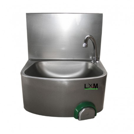 Lavamani Temporizzato con schienale in acciaio inox - 48x35x52h cm