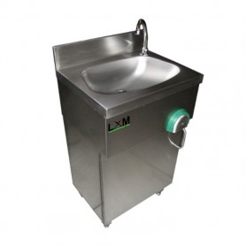 Lavamani Temporizzato su mobile con sportello in acciaio inox - 50x40x85h cm