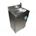 Lavamani Temporizzato su mobile con sportello in acciaio inox - 50x40x85h cm