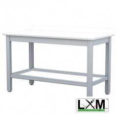 Tavolo da Lavoro - Piano in Polietilene - con Alzatina - 100x50xh85 cm