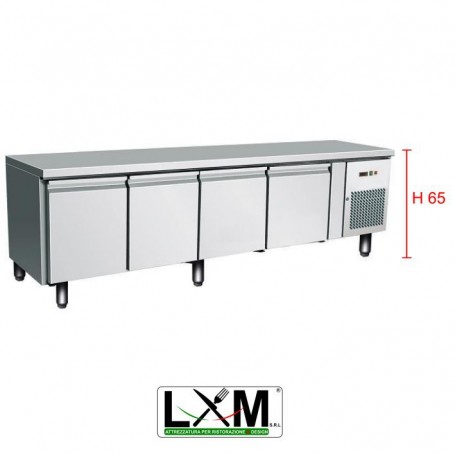 Tavolo Refrigerato Ventilato - GN 1/1 - Quattro Porte [-2 +8 C°] - Altezza Ridotta