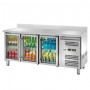 Banco Refrigerato - Con Porte a Vetri - 3 Porte con Alzatina - [-2 +8C°]
