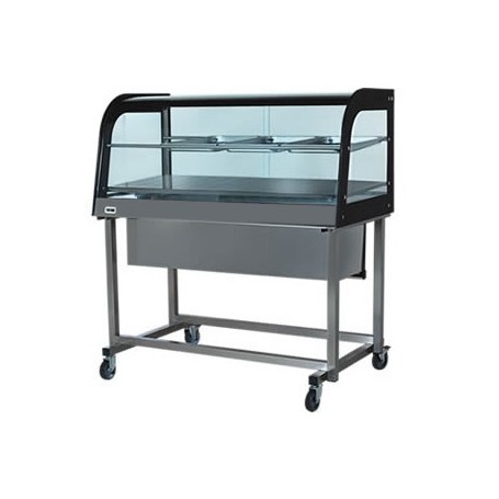 Termovetrina - Vetri Curvi - Con Carrello e Mensola - 80x53x140 cm