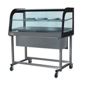 Termovetrina - Vetri Curvi - Con Carrello e Mensola - 100x70x140 cm