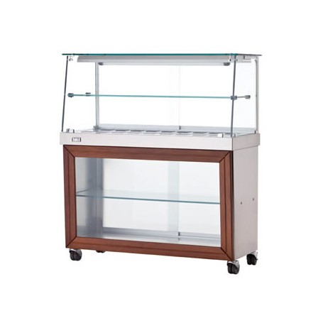 Banchetto Caldo - Vetri Dritti - Modello Aperto - 150x53x135 cm