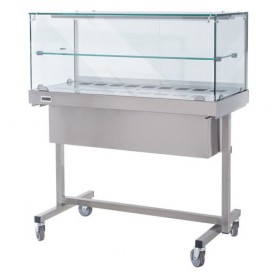 Vetrina Tubolare - Statica - Vetri Piani con Carrello - 130x70x135h cm