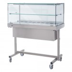 Vetrina Tubolare - Statica - Vetri Piani con Carrello - 170x70x135h cm
