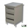 Cassettiera in Acciaio Inox - Senza Alzatina - 400x600x850mm