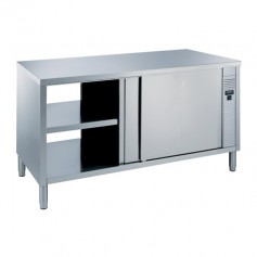 Tavoli in acciaio Inox armadiati - Riscaldato Passante - 1400x800x850 mm