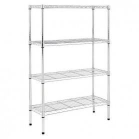 Scaffale in acciaio inox a 4 ripiani GRIGLIATI prof 50 H 180 cm