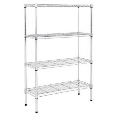 Scaffale in acciaio inox a 4 ripiani GRIGLIATI prof 40 H 200 cm