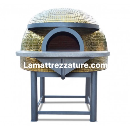 Forno a legna artigianale per pizzeria - Modello Mosaico GOLD - Camera interna 80x80 cm
